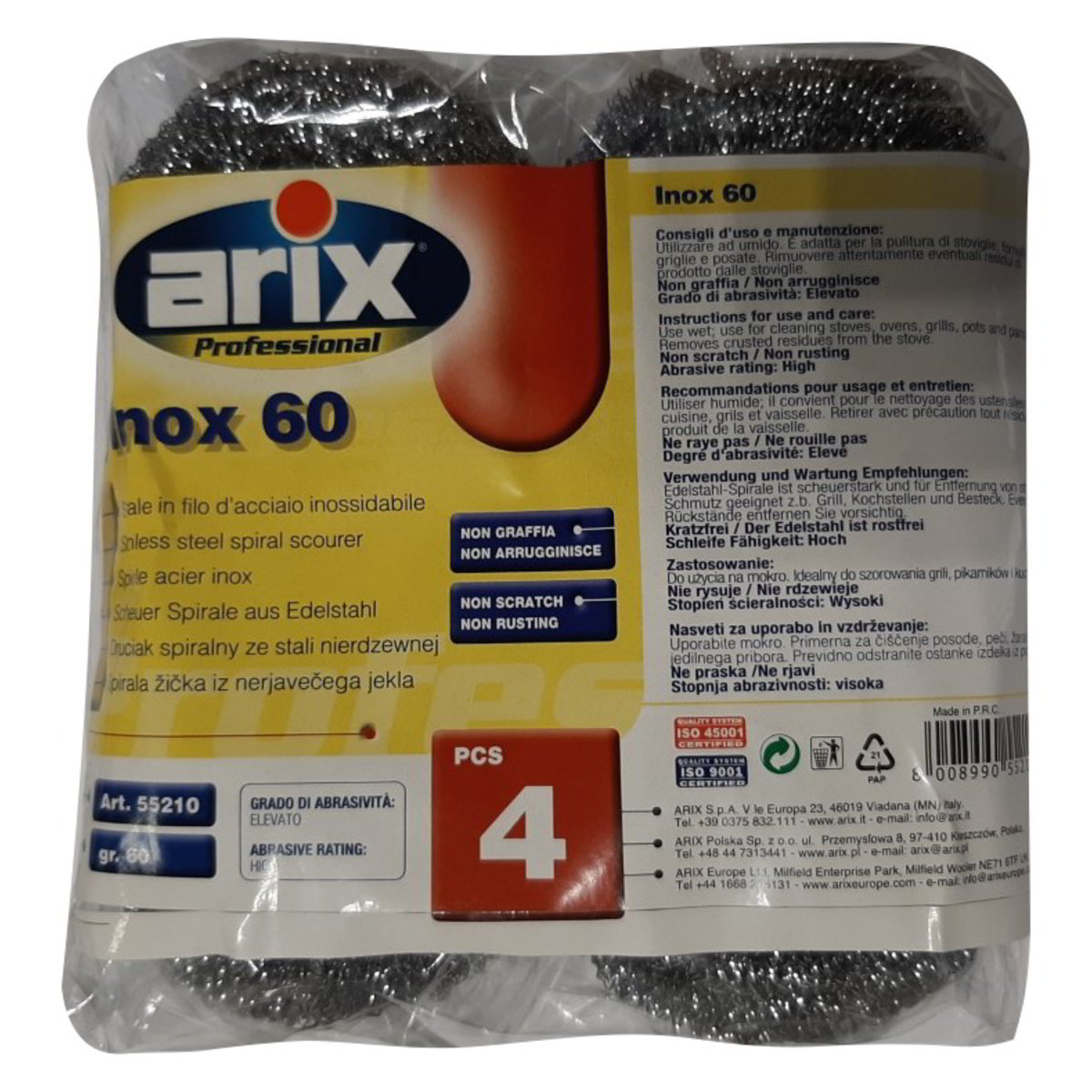 SPIRALE INOX GR 240 ARIX PZ x 4 in dettaglio | GrosMarket GrosMarket ...